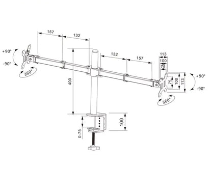 Universal Dual Monitor Arm 12 to 27 inch Promo +  Snap Deal.