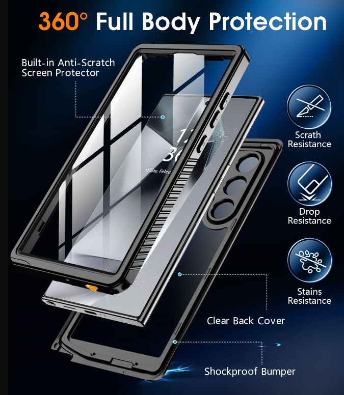 Samsung Galaxy S24 Ultra Waterproof Shockproof Case +  Snap Deal.