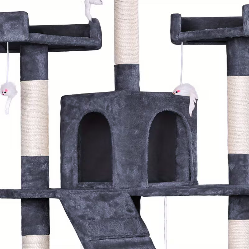 Cat Tree Scratching Post Scratcher Tower Condo House Furniture Wood 132 CM