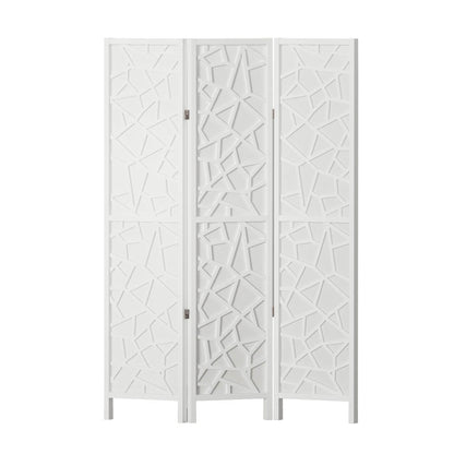 3 Panel Room Divider Screen 122x170cm Clover White