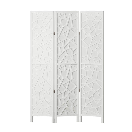 3 Panel Room Divider Screen 122x170cm Clover White