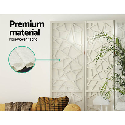6 Panel Room Divider Screen 244x170cm Clover White