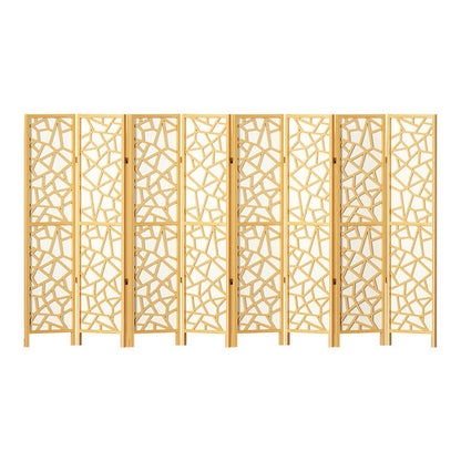 8 Panel Room Divider Screen 325x170cm Clover Natural