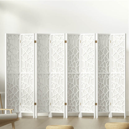 8 Panel Room Divider Screen 325x170cm Clover White