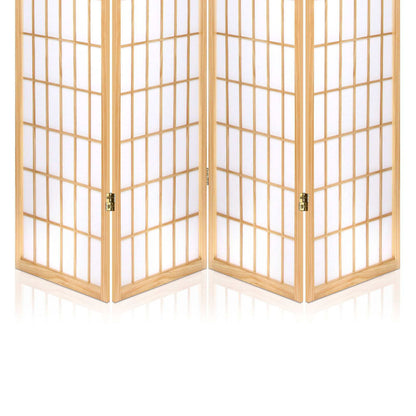 4 Panel Room Divider Screen 174x179cm Natural