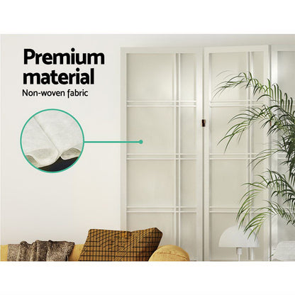4 Panel Room Divider Screen 176x179cm Nova White