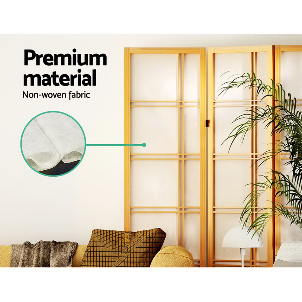 6 Panel Room Divider Screen 265x179cm Nova Natural