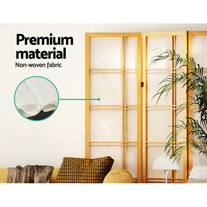 6 Panel Room Divider Screen 265x179cm Nova Natural