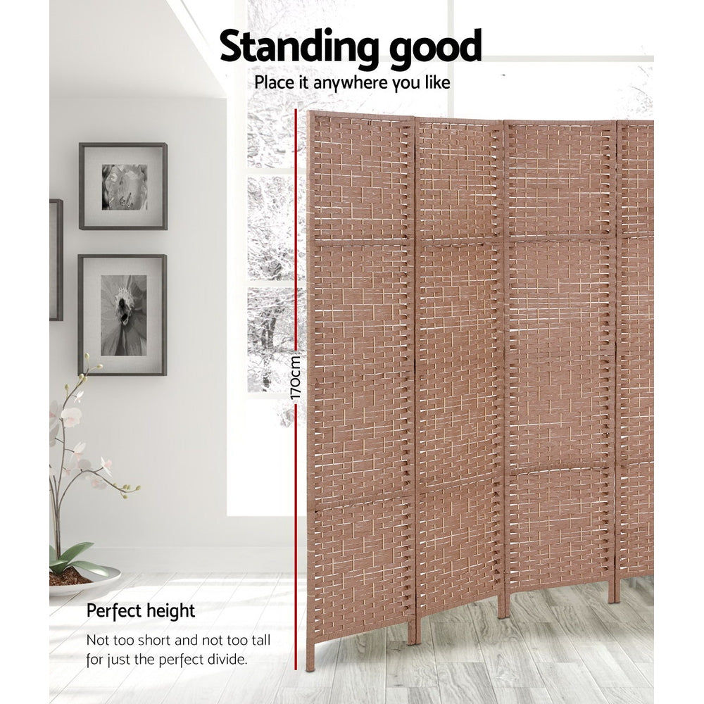 6 Panel Room Divider Screen 245x170cm Woven Natural