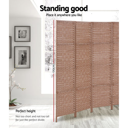 8 Panel Room Divider Screen 326x170cm Woven Natural