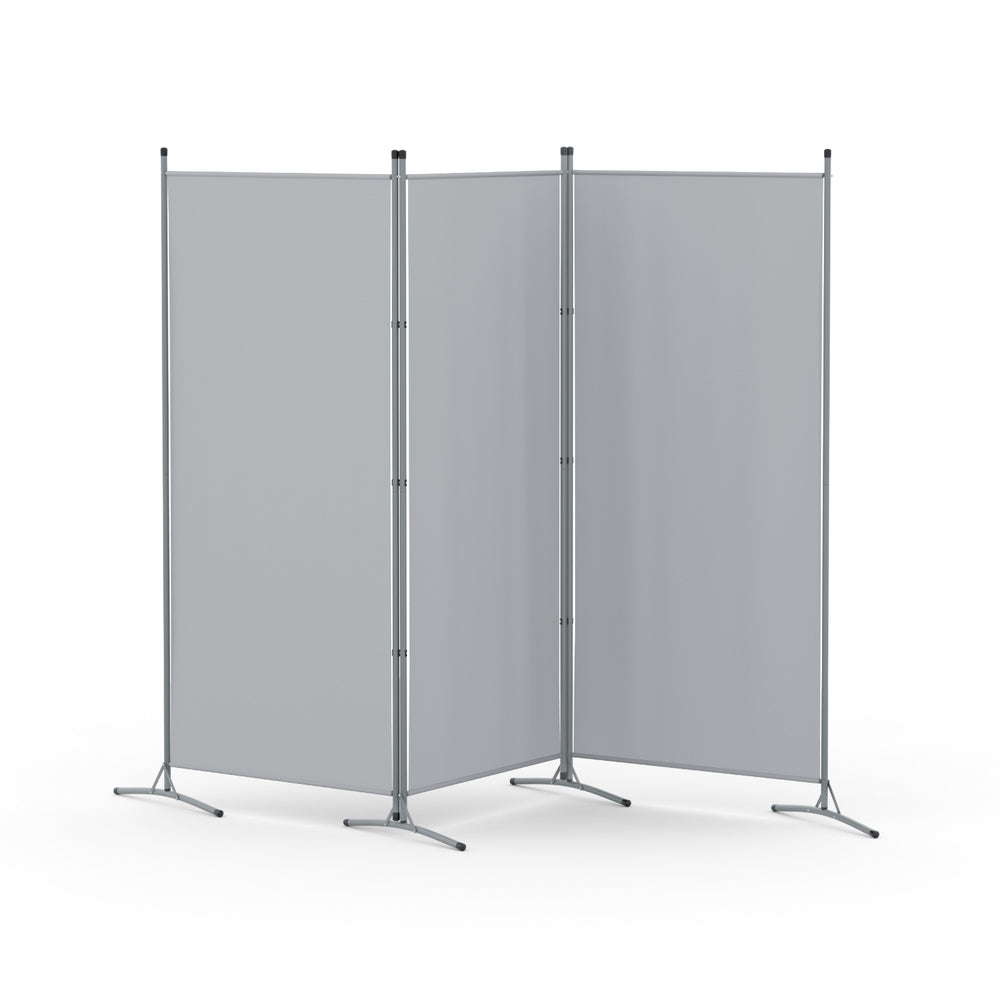 3 Panel Room Divider Screen 260x180cm Fabric Grey