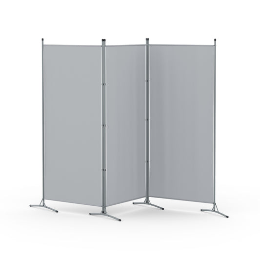 3 Panel Room Divider Screen 260x180cm Fabric Grey