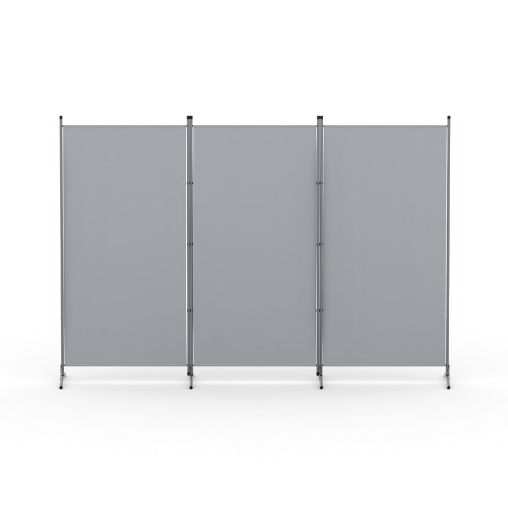 3 Panel Room Divider Screen 260x180cm Fabric Grey