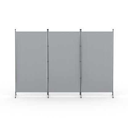 3 Panel Room Divider Screen 260x180cm Fabric Grey