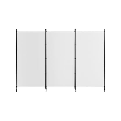 3 Panel Room Divider Screen 260x180cm Fabric White