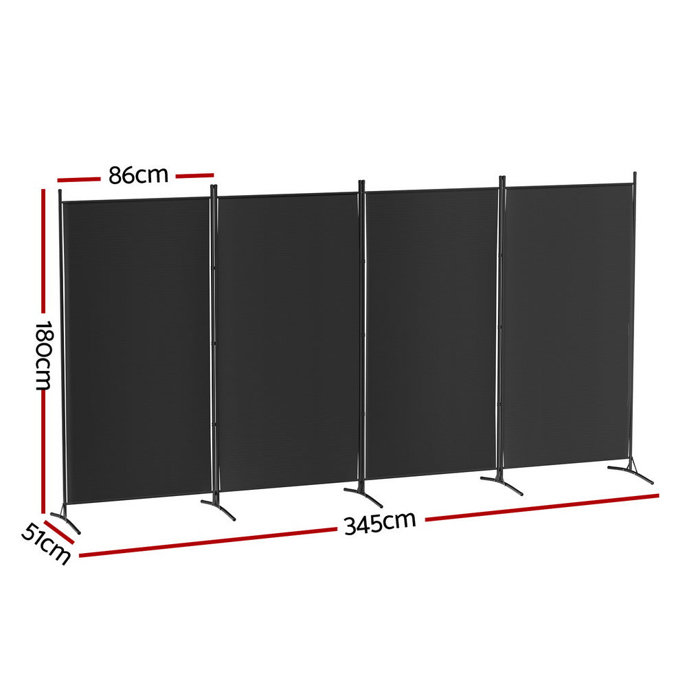 Black partition screen with dimensions labeled on a white background