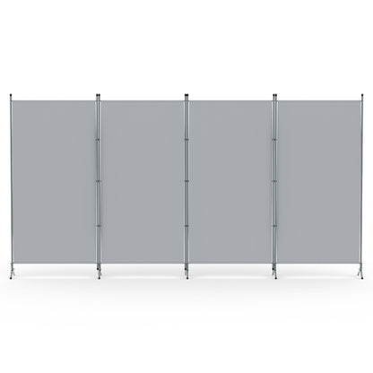 4 Panel Room Divider Screen 345x180cm Fabric Grey